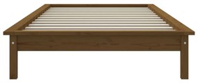 Estrutura cama pequena solteiro 75x190 cm pinho castanho mel
