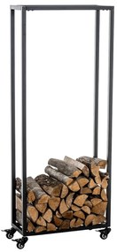 Suporte para lenha Hetta 25 x 40 x 150 cm Preto