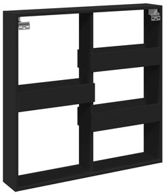 Armário de parede 80x15x80 cm derivados de madeira preto