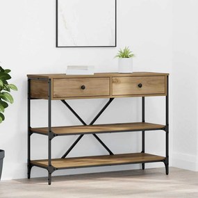 vidaXL Mesa de Console Carvalho Artesanal 100x34,5x75 cm Madeira engenheirada