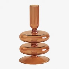 Castiçal Em Vidro Olmeto Âmbar Amarelo - Sklum