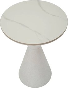 Mesa de Centro White Double - Base de Ferro e Topo Cerâmico Branco - Ø