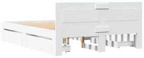 Estrutura de cama c/ cabeceira sem colchão 140x190 cm branco