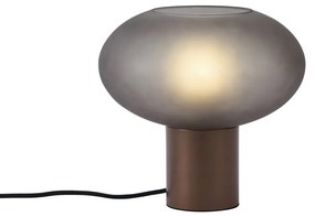 Candeeiro de Mesa Design Bronze com Vidro Cinzento Mate - Umbrella Design