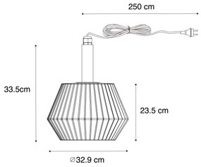 Candeeiro suspenso moderno para exterior preto com abajur branco 32,9 cm IP44 - Robbert Moderno