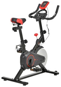 HOMCOM Bicicleta Estática Spinning com Monitor LCD Volante de Inércia de 6kg Assento e Guidão Altura Ajustável Resistência Regulável | Aosom Portugal