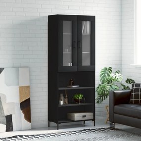 vidaXL Armário alto 69,5x34x180 cm derivados de madeira preto