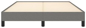 Estrutura de cama sem colchão 140x200 cm tecido cinzento-escuro
