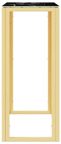Mesa consola 70x30x70 cm aço inoxidável e vidro dourado