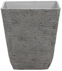Conjunto de 2 vasos para plantas em pedra cinzenta 49 x 49 x 53 cm DELOS Beliani
