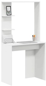 Mesa de Computador Branca Branca Madeira engenheirada Média