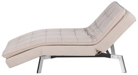 Chaise-longue ajustável em veludo creme LOIRET Beliani