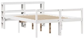 Cama para idosos com cabeceira 135x190 cm pinho maciço branco