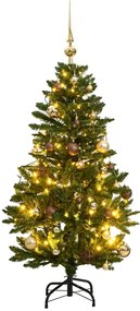 vidaXL Árvore Natal artificial articulada 150 luzes LED e bolas 120 cm