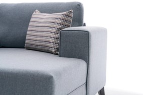 Sofá-Cama de Canto Efsun – Azul – 300 x 78 x 202 cm