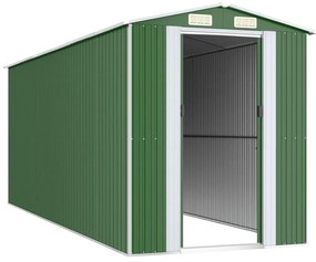 Abrigo de jardim 192x523x223 cm aço galvanizado verde