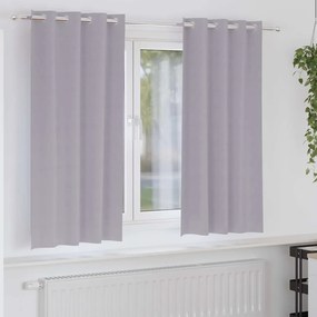vidaXL Cortinas Blackout com Argolas 2 pcs Cinza Metálico 175 x 140 cm
