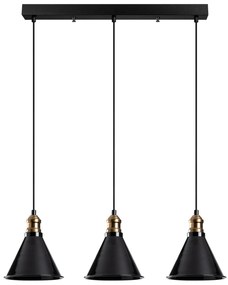 Chandelier Berceste – Preto – 70 cm de diâmetro, 117 cm de altura