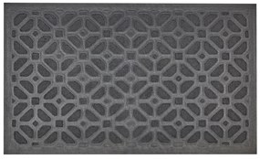 Tapete de entrada com padrão geométrico em fibra de coco natural e preta 45 x 75 cm BELUKHA Beliani