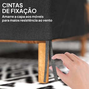 Capa Protetora para Banco 2 Lugares Capa Protetora de Móveis Impermeável Exterior Jardim Proteção contra Chuva e Sol 140x84x56/94 cm Preto