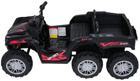 Moto 4 elétrica para crianças 12V 4x4 Sport TX ATV, Rodas Espuma EVA, assento couro ecológico Preta
