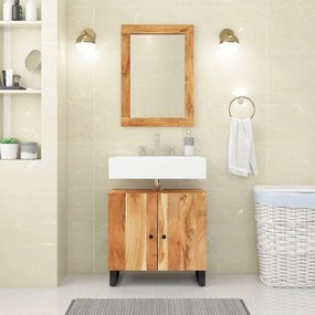 vidaXL 2 pcs conjunto de móveis p/ casa de banho acácia maciça