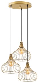 Chandelier Teldamla – Dourado Brilhante – 47 x 47 x 120 cm