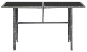 5 pcs conjunto jantar exterior c/ almofadões vime PE cinzento