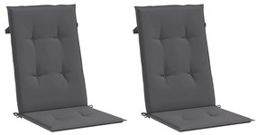 Almofadões para cadeiras altas de jardim 2 pcs tecido antracite