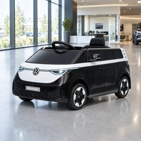 Carro elétrico para Crianças 12V Volkswagen ID BUZZ, Rodas Espuma EVA, assento couro ecológico Preta