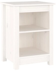 Mesa de cabeceira 40x35x55 cm madeira de pinho maciça branco
