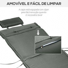 Almofada para Espreguiçadeira 198x53x5cm Almofada Suave para Espreguiç
