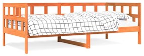 Sofá-cama 90x190 cm madeira de pinho maciça castanho cera