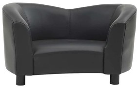 Sofá para cães 67x41x39 cm couro artificial preto