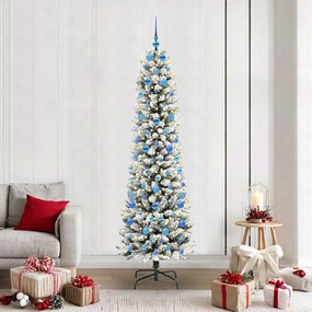 vidaXL Árvore de Natal Artificial Branco 210 cm PVC, Metal e Plástico