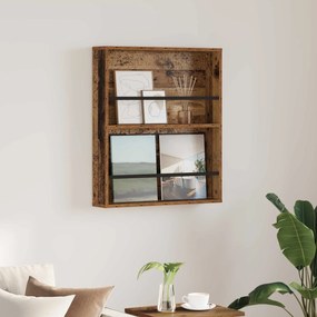 vidaXL Estante de Revistas Madeira antiga 60 x 12 x 70 cm