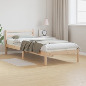 Cama vidaXL com cabeceira 80x210 cm em madeira maciça de pinho