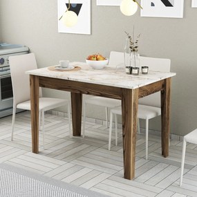 Mesa de Cozinha Kiev – Nogueira e Branco – 110x75x72 cm