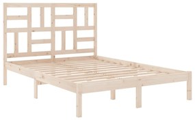 Estrutura de cama 140x190 cm madeira maciça