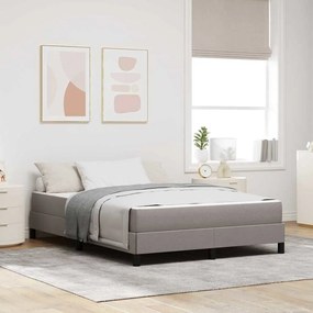 vidaXL Cama Box Outros Cinzento-acastanhado 140 x 200 cm tecido