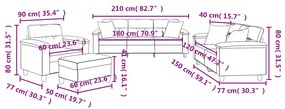 4 pcs conjunto sofás c/ almofadas microfibra cinza-escuro