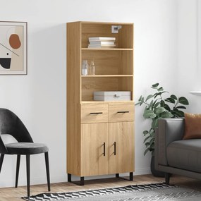 vidaXL Armário alto 69,5x34x180 cm derivados de madeira cor sonoma