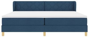 Cama Box Spring vidaXL com Colchão Azul 200x200 cm em Tecido