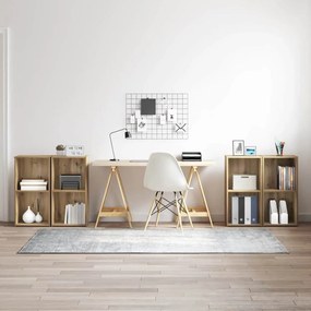 Conjunto de móvel de TV com prateleira 4 pcs Carvalho Artesanal