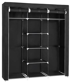 Guarda Roupa grande em tecido 150 x 175 x 45 cm Preto