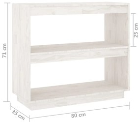 Estante 80x35x71 cm madeira de pinho maciça branco