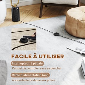 Candeeiro de pé para sala de estar com 2 abajures de vidro, base em mármore e interruptor de pé, branco