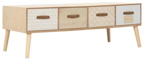 vidaXL Mesa de centro c/ 4 gavetas 110x50x40 cm pinho maciço