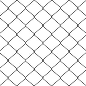 Cerca de Cadeia com 7 Postes Flangeados 0.6x10 m Aço Galvanizado