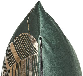 Conjunto de 2 almofadas decorativas veludo verde e dourado 45 x 45 cm SUNFLOWER Beliani